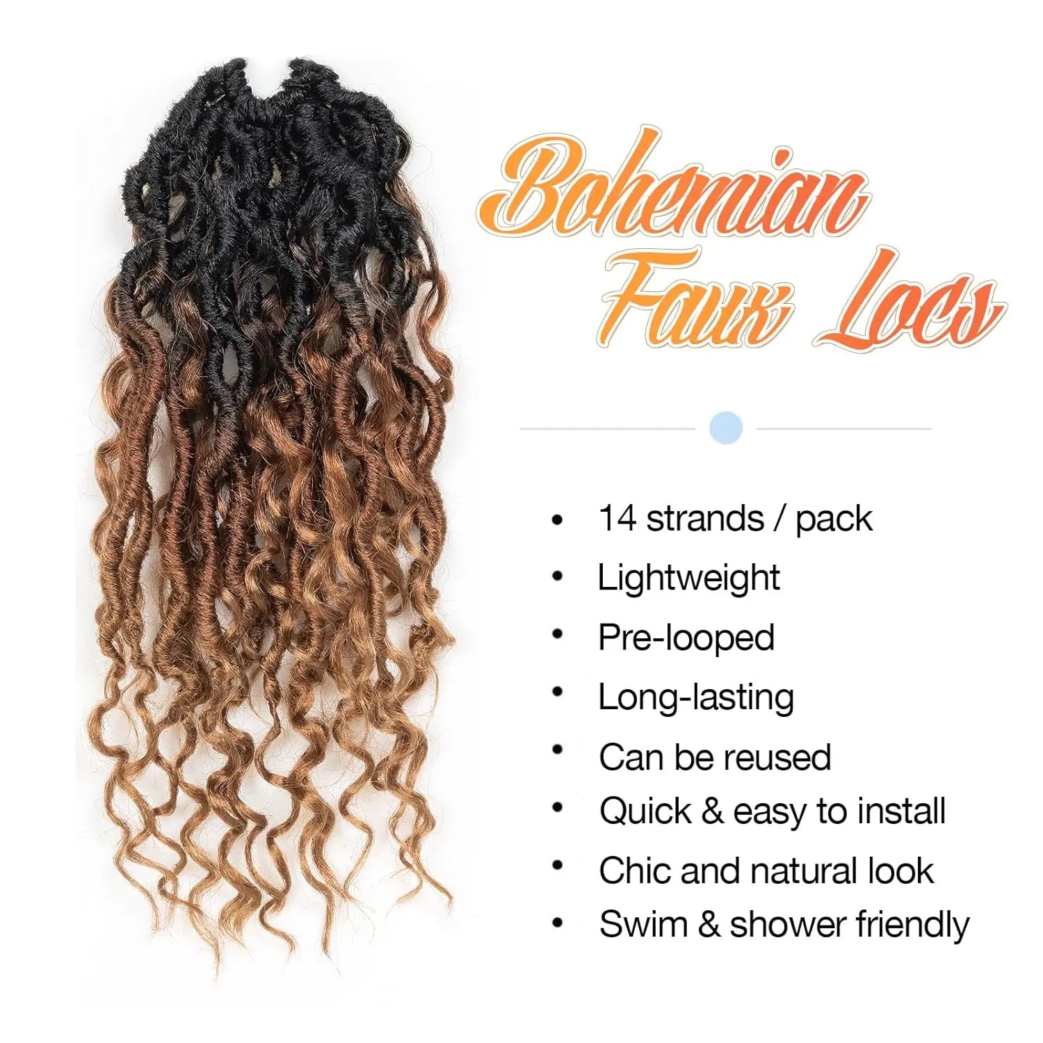 ( US ONLY) FAST SHIPPING GL | Toyotress® Curly Locs Crochet Hair - Natural Black Pre-twisted Faux Locs Crochet Braids, Short Pre-looped Synthetic Braiding Hair Extensions Toyotress